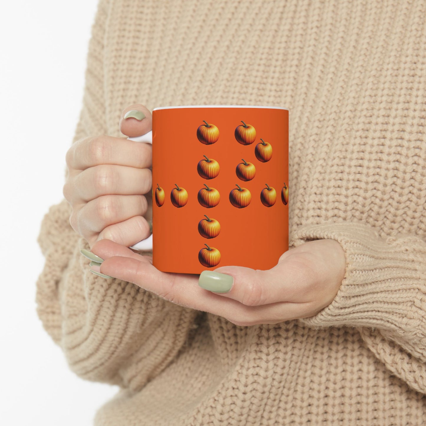 P for Pumpkin Ceramic Mug, (11oz, 15oz)