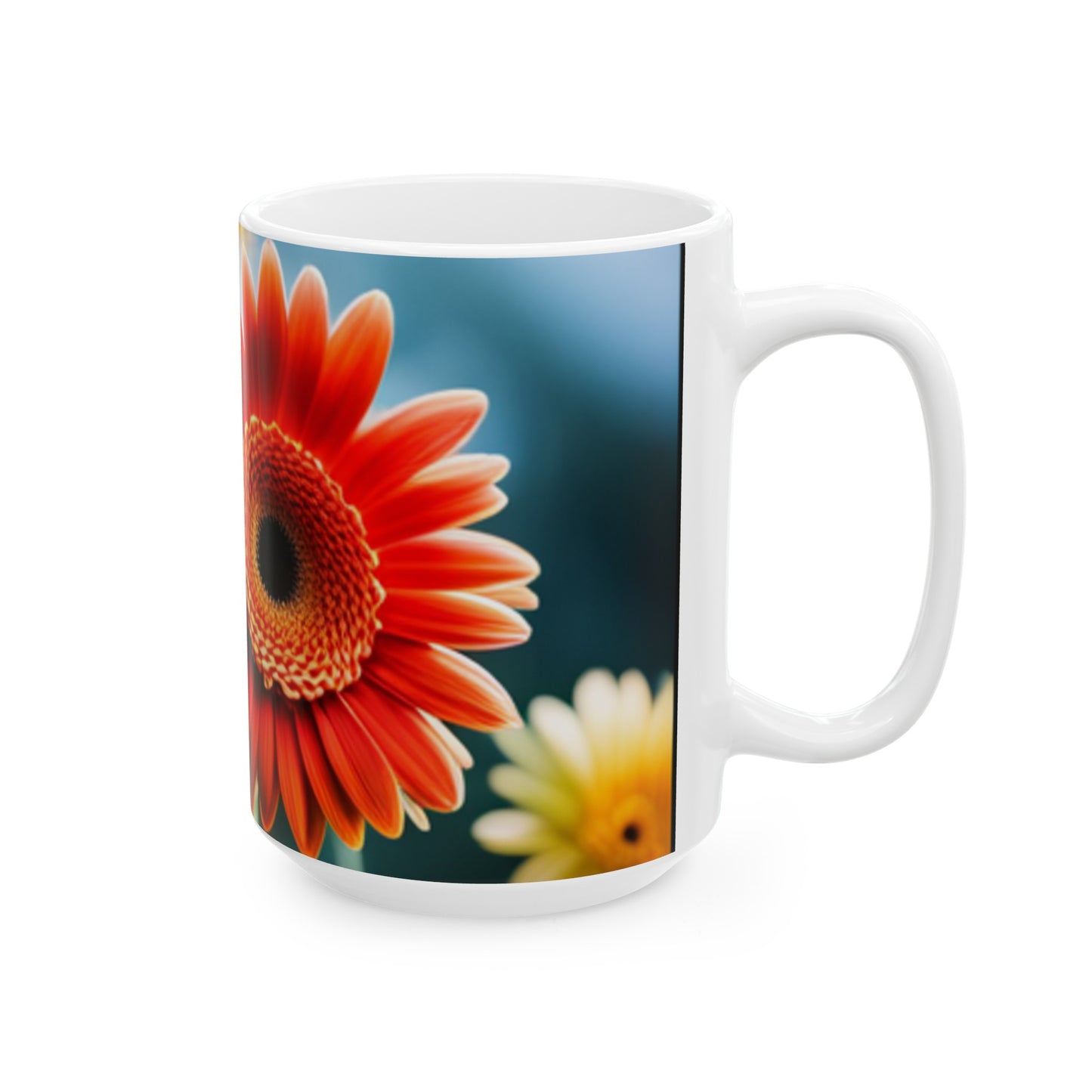 Sunshine Blooms: Vibrant Gerberas Ceramic Mug, (11oz, 15oz)