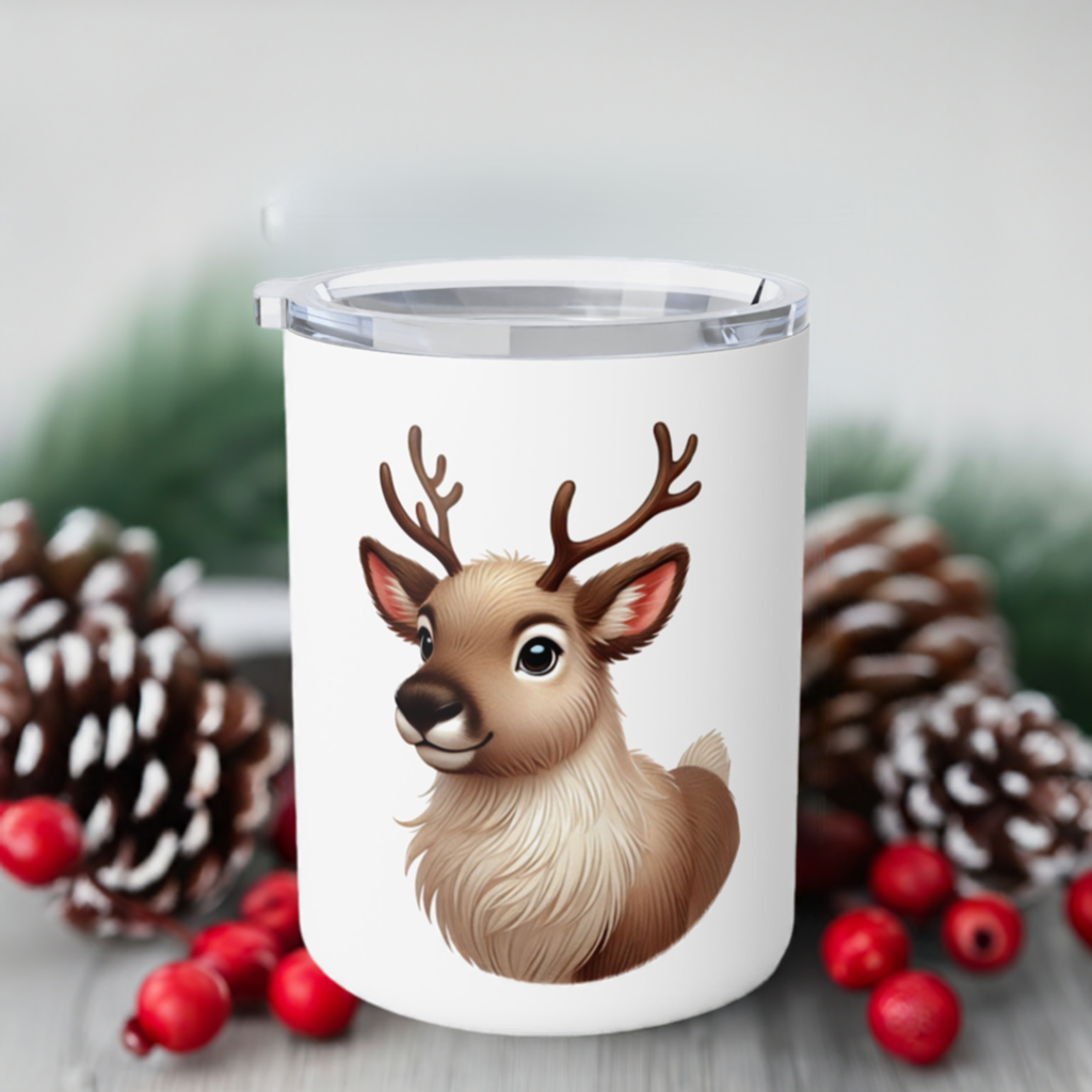 Charming Reindeer Insulated Coffee Mug, 10oz