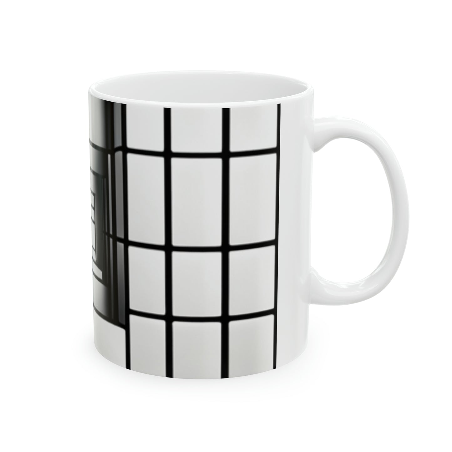 Monochrome Sophistication Ceramic Mug, 11oz