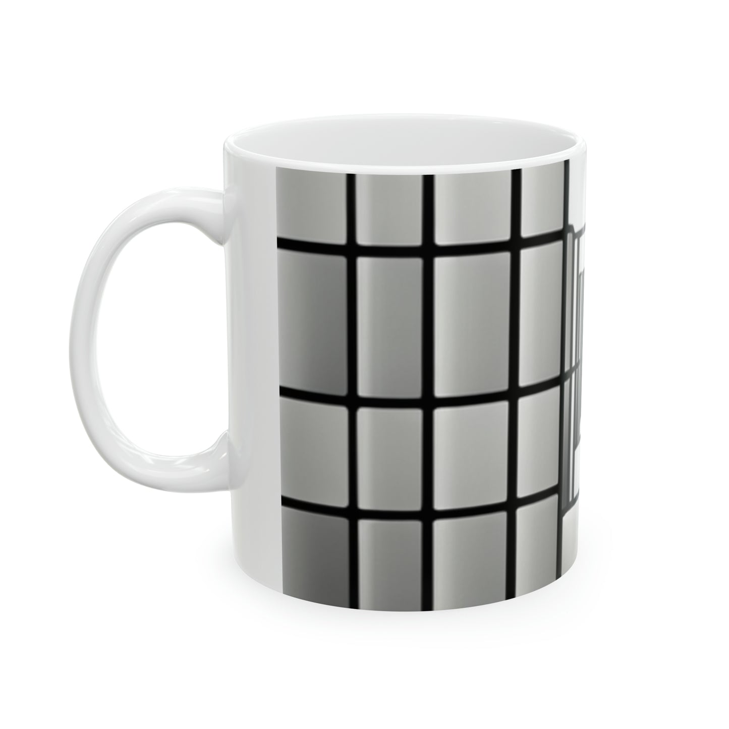 Monochrome Sophistication Ceramic Mug, 11oz