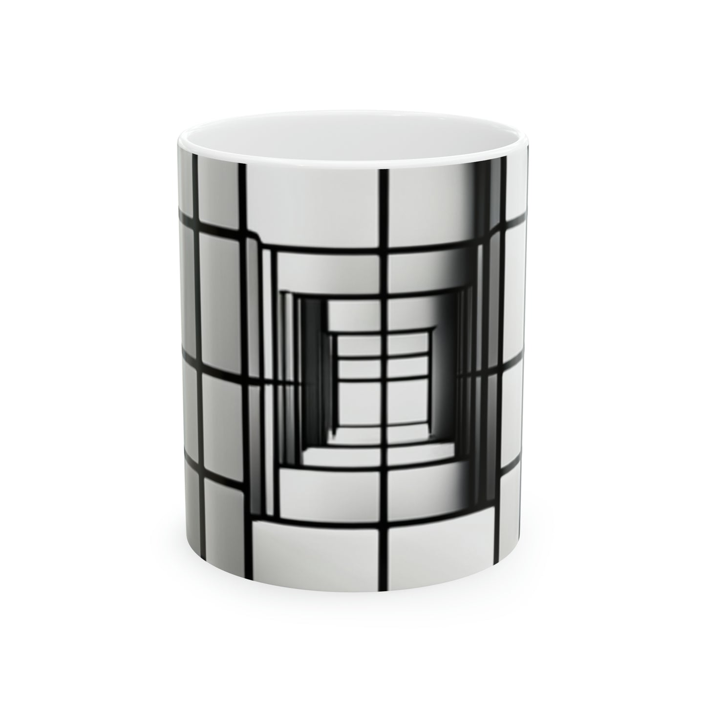 Monochrome Sophistication Ceramic Mug, 11oz