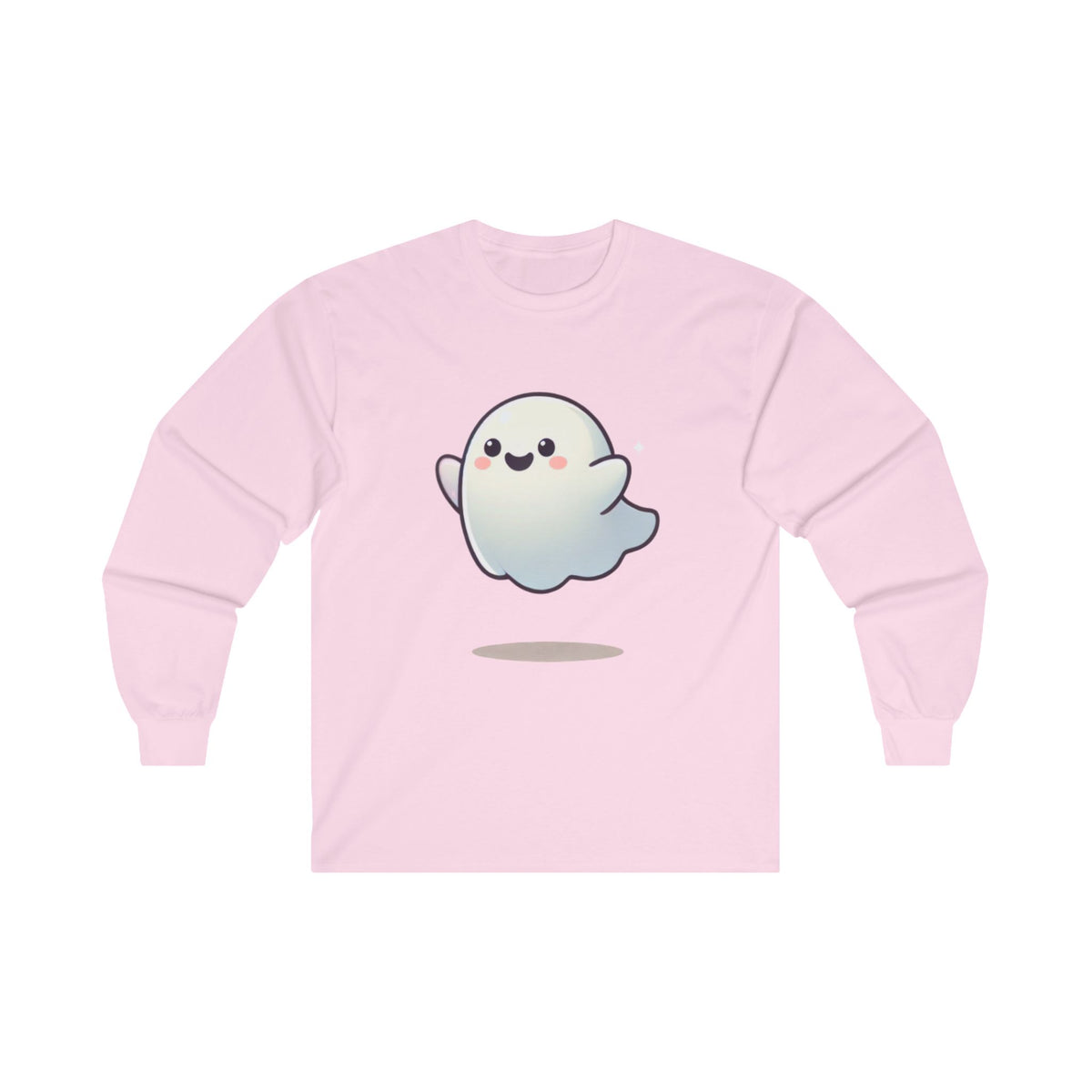 Boo-tiful Spirit Halloween long sleeve shirt in pink with cute ghost graphic.