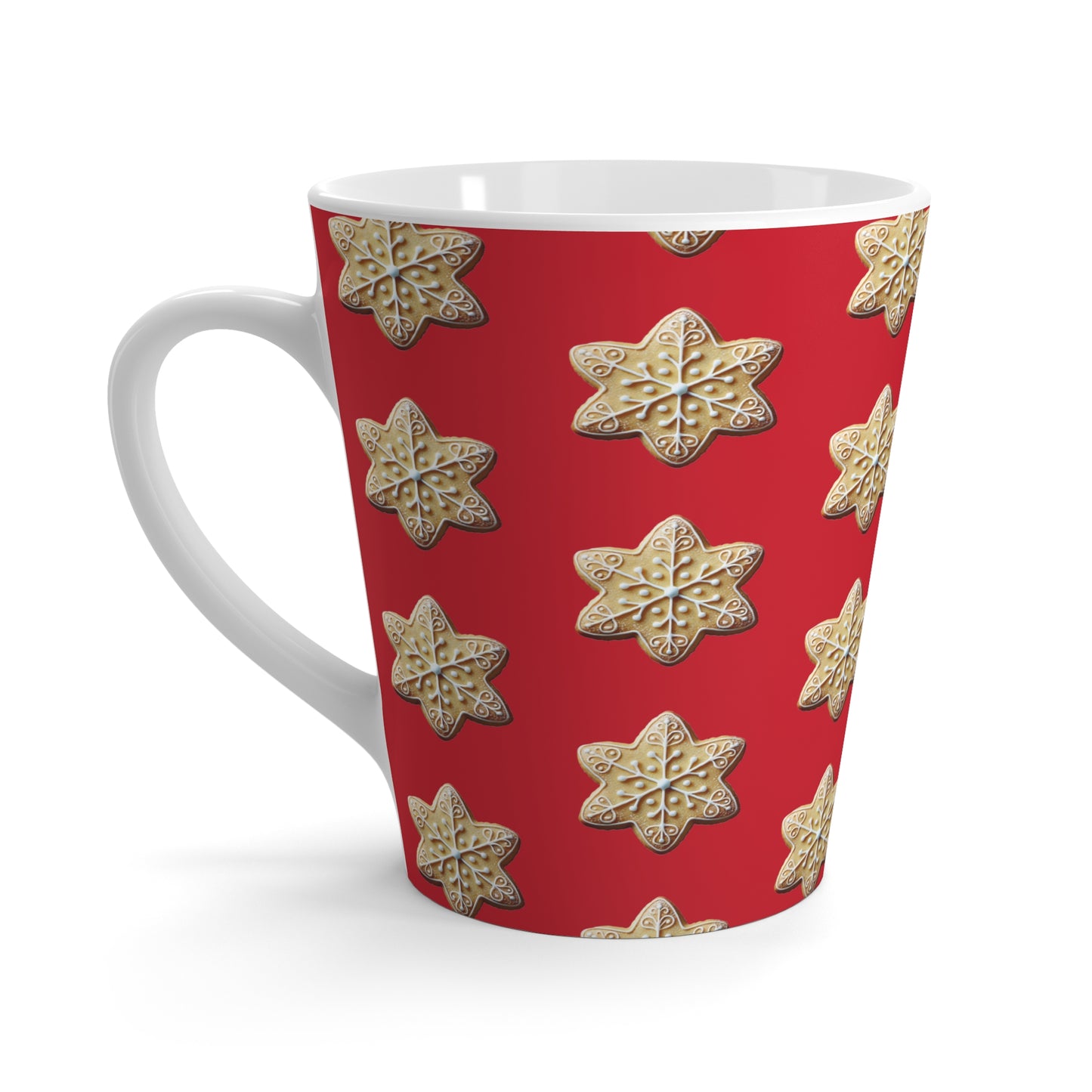 Christmas Cookie Latte Mug – festive holiday ceramic cup with cookie design left handle