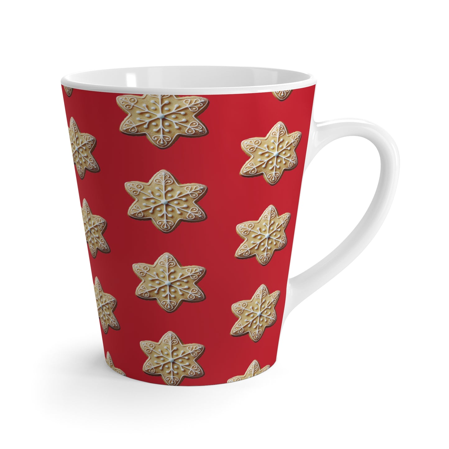 Christmas Cookie Latte Mug – festive holiday ceramic cup with cookie design right handle