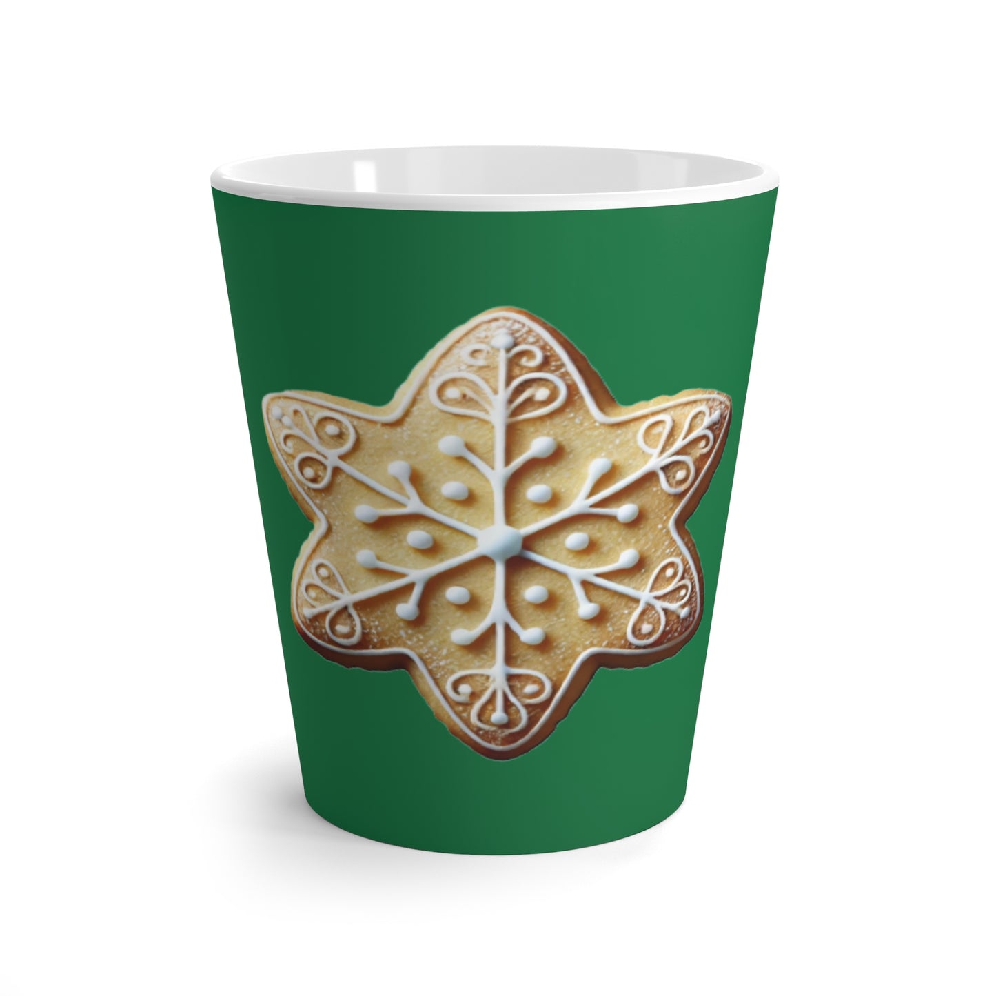 Christmas Star Delight Latte Mug – festive holiday ceramic cup on white background