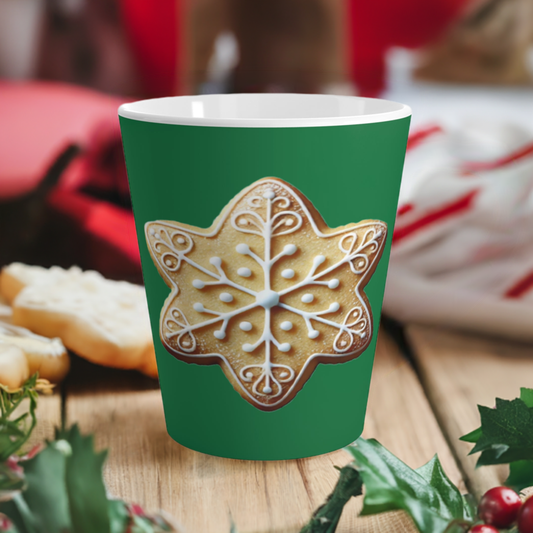 Christmas Star Delight Latte Mug with Christmas decor