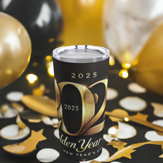 Party balloons for New Year's Eve celebration with this tumbler