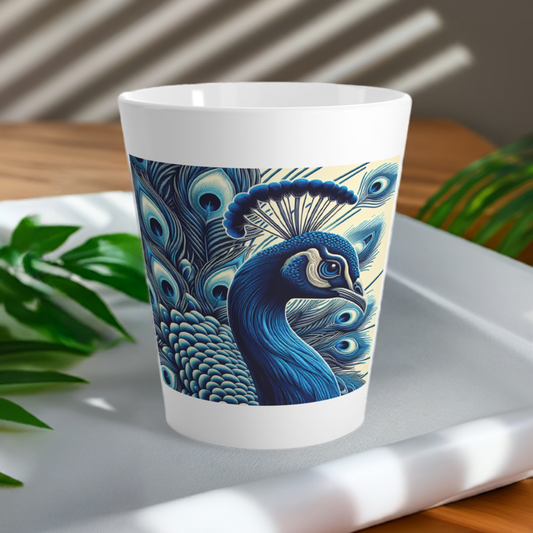 Majestic Peacock Latte Mug