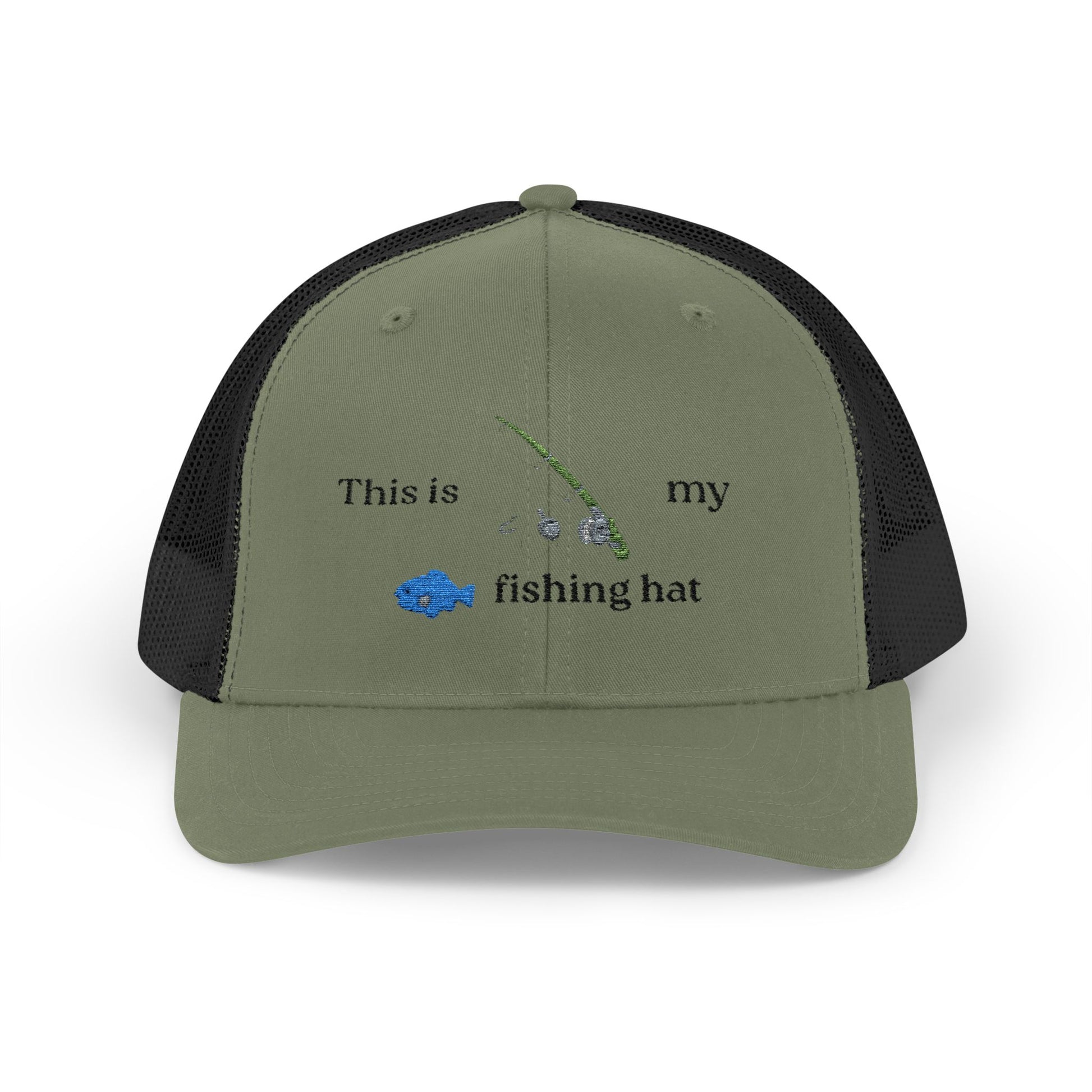 This is my fishing hat - green / black